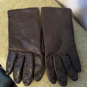 Italian Women's Soft Italian Leather Driving Gloves Sz 7 Slate Gray, Lined
